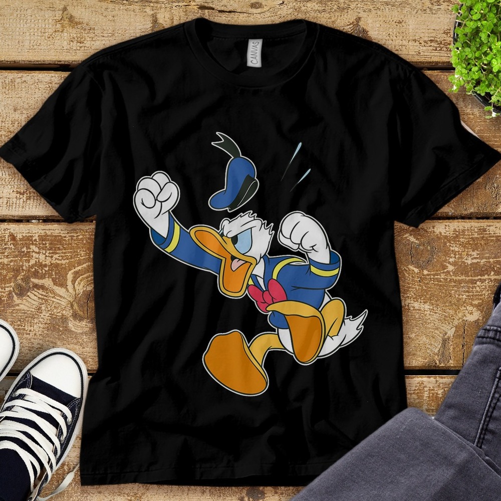 Donald Duck Grumpy Disney Mickey and Friends Funny Graphic Unisex Tee T-shirt